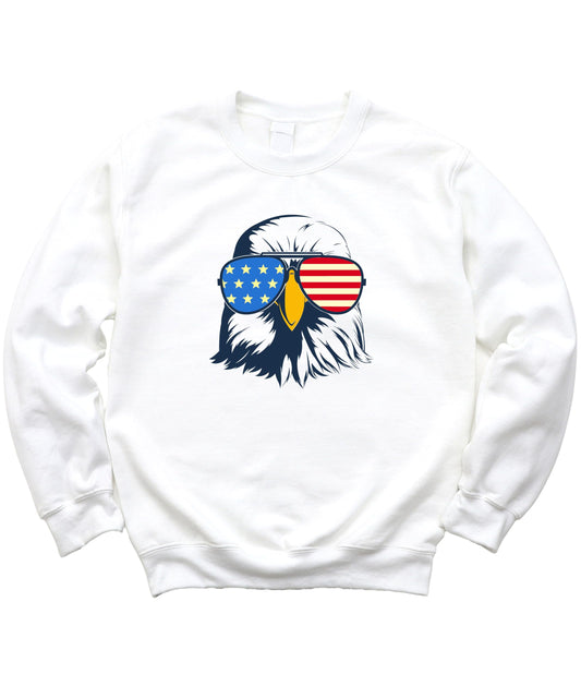 Olive Loves Apple USA Eagle Sweatshirt for Women, Teens, and Girls Red White & Blue Trendy Patriotic Sweater