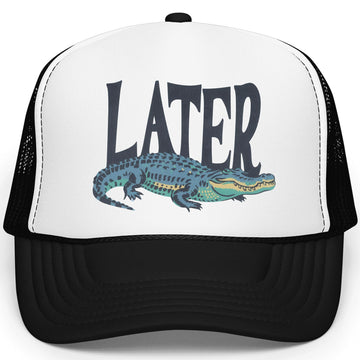 Later Gator Trucker Hat for Men & Women Foam Front Classic 5 Panel Mesh Snap Back