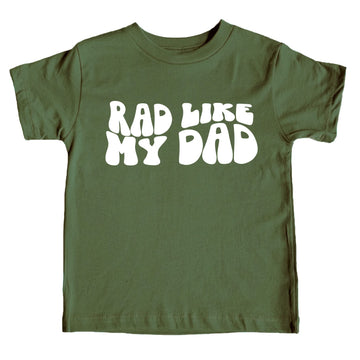 Rad Like My Dad Groovy Retro Father's Day Gift Shirt for Boys and Girls Mauve Shirt 5-6