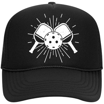 Pickleball Paddles Trendy Pickleball Trucker Hat for Adults Classic 5 Panel Mesh Snapback