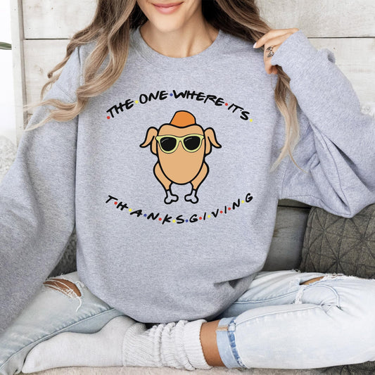 Thanksgiving Turkey with Sunglasses Sweatshirt for Women and Teens Funny Fall Pullover