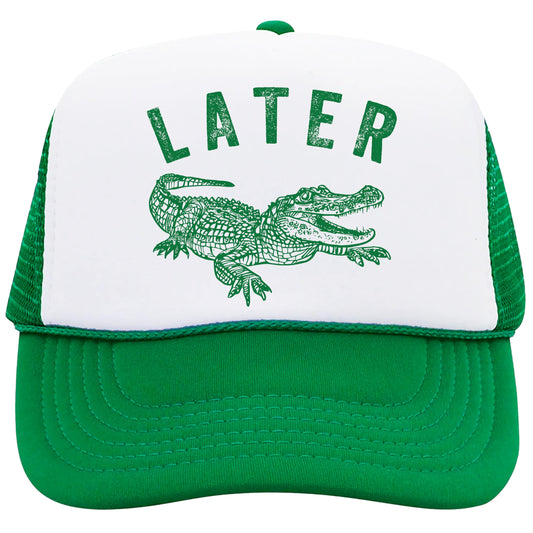 Later Gator Trucker Hat for Men & Women Funny Foam Front Classic 5 Panel Mesh Snapback