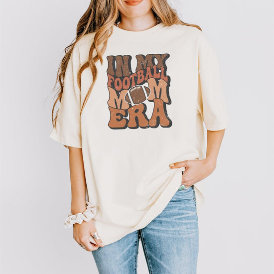 Back or alternate view of In My Football Mom Era ivory women's graphic t-shirt
