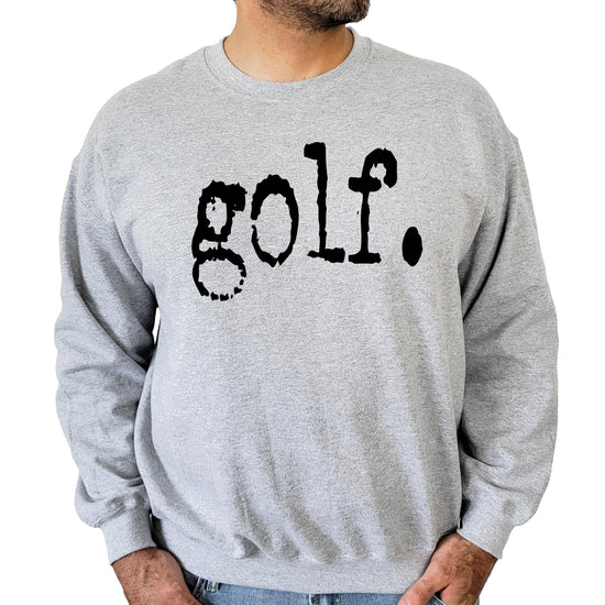 Unisex distressed golf graphic pullover sweatshirt in gray from Olive Loves Apple