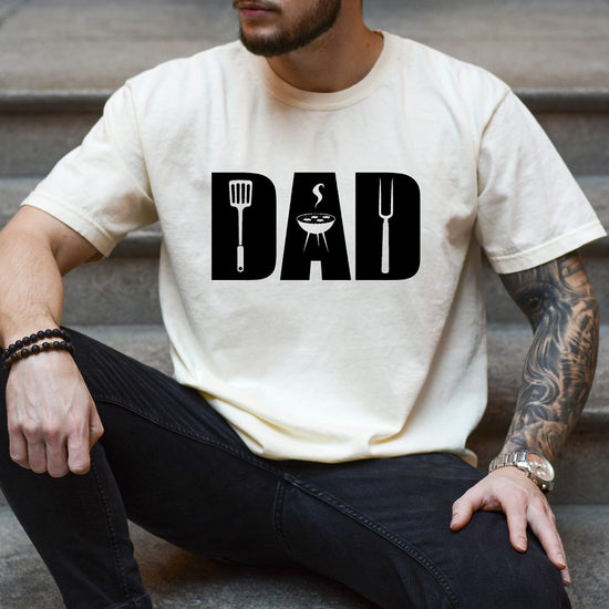 Father's Day grilling gift shirt — front view of graphic tee for men