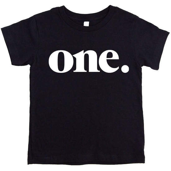 Baby wearing Bold One 1st birthday shirt for first birthday party outfit
