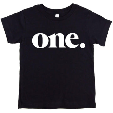 Baby wearing Bold One 1st birthday shirt for first birthday party outfit
