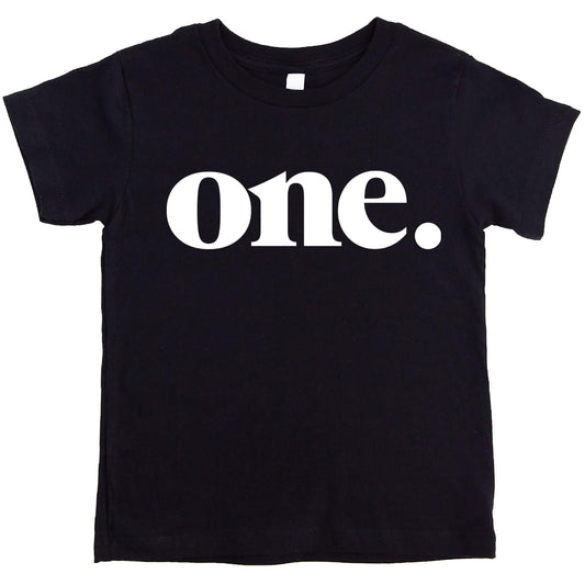 Baby wearing Bold One 1st birthday shirt for first birthday party outfit