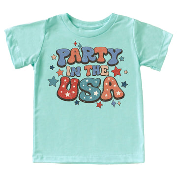 Party in the USA Stars and Stripes 4th of July Family Matching Outfits for Kids and Adults Pink Shirt Youth Small