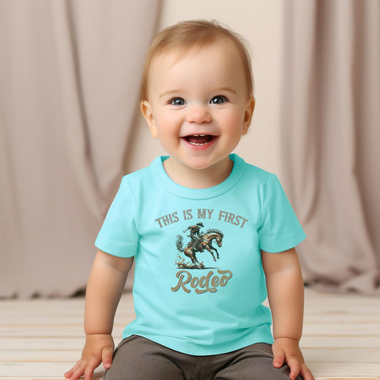 This is My First Rodeo Birthday Shirt for Baby Girls or Boys Country Western Theme 1st Bday Outfit