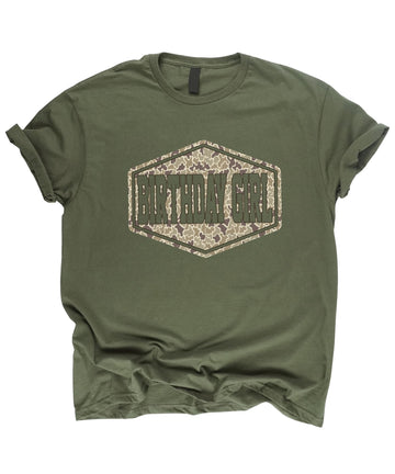 Camo Birthday Girl Shirt for Girls & Women