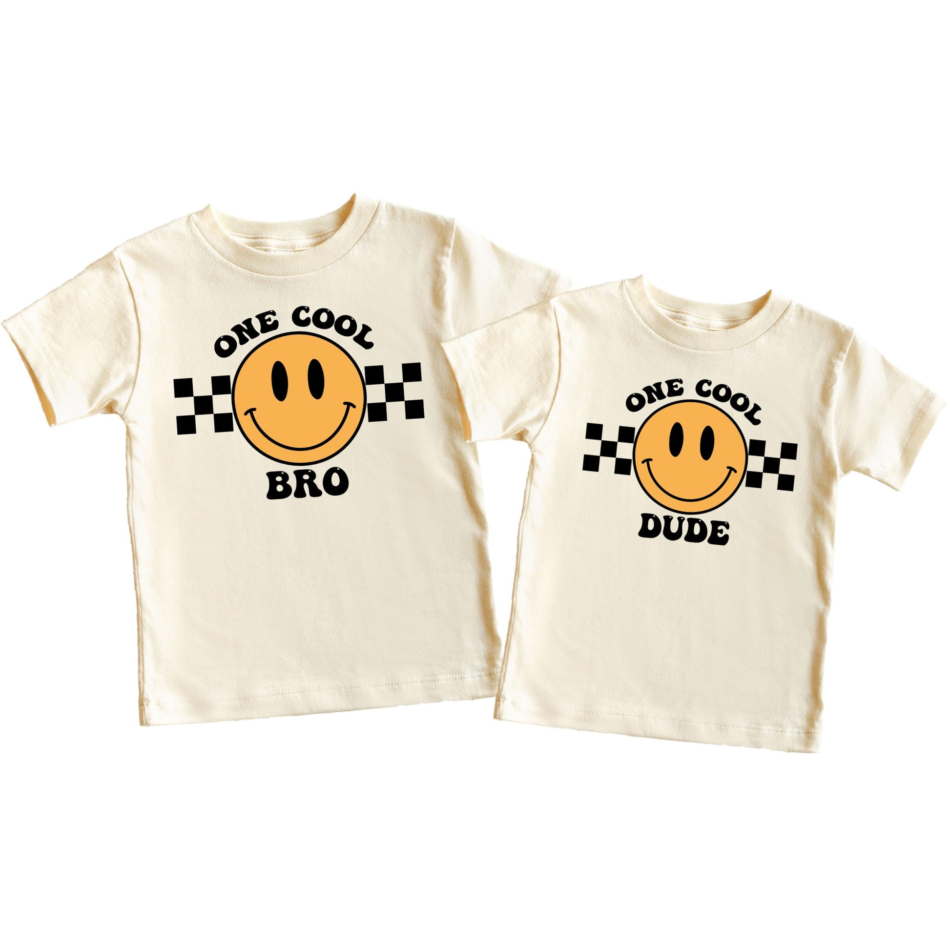 Flat lay of natural tone One Cool Mom 1st birthday graphic tee