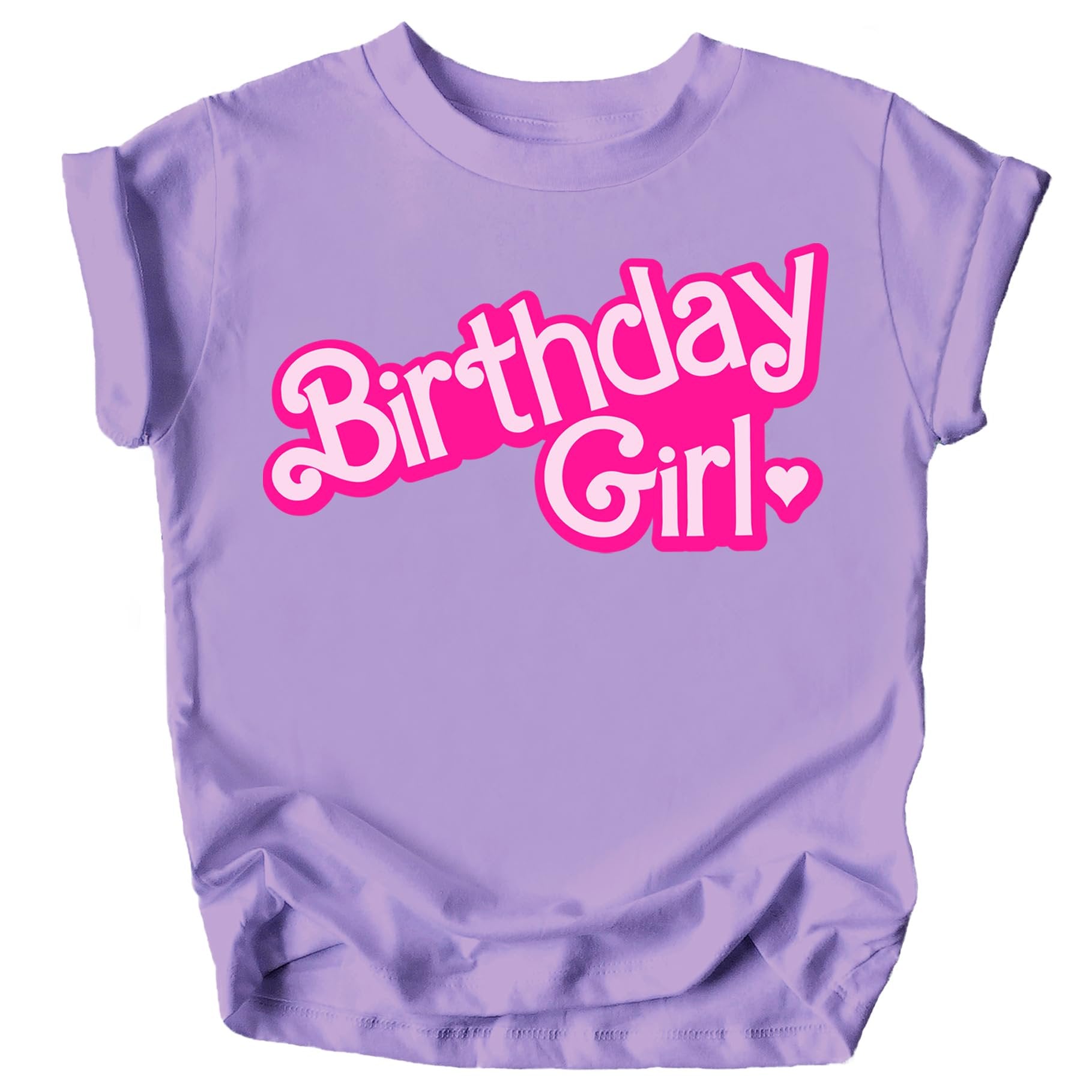 Purple birthday girl doll themed graphic tee for girls birthday party by Olive Loves Apple