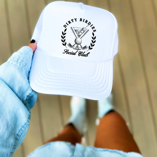 Trendy Dirty Birdies Martini Hat for Women Foam Front Classic 5 Panel Mesh Snapback