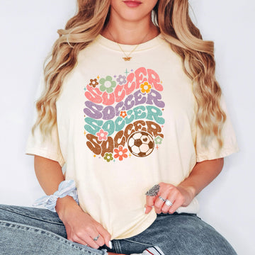 Groovy Soccer School Spirit Shirt for Game Day Apparel for Adults and Kids