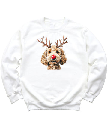Goldendoodle Christmas Reindeer Unisex Sweatshirt Doodle Dog Owner Festive Holiday Sweater