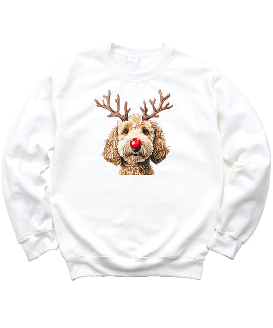 Goldendoodle Christmas Reindeer Unisex Sweatshirt Doodle Dog Owner Festive Holiday Sweater