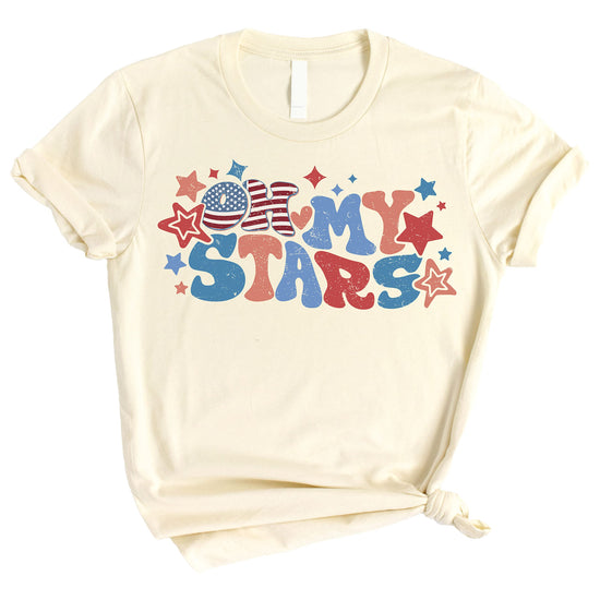 Oh My Stars graphic tee styled for Independence Day celebration outfit