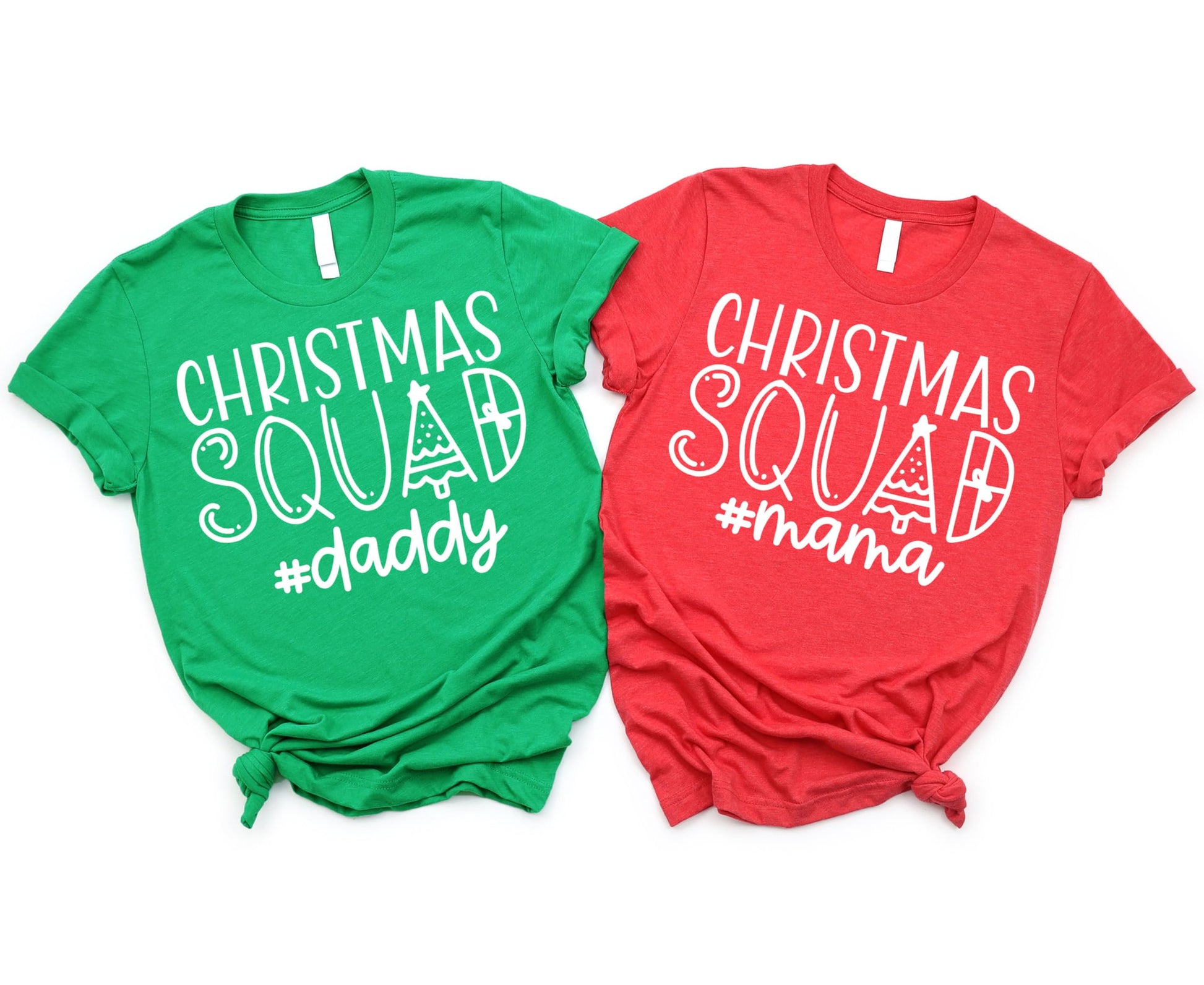Christmas Squad family matching shirts styled for holiday photo outfit