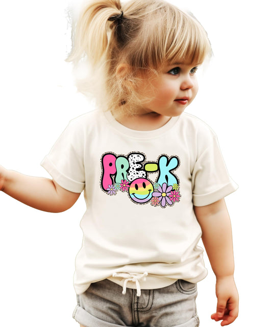 Trendy Pre-K Shirt for Girls Retro Vintage Outfit for First Day of School