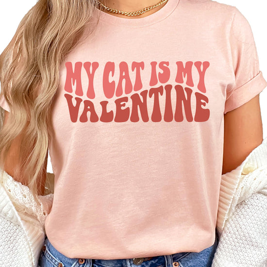 My Cat is My Valentine tee shown as a Valentine's Day gift option