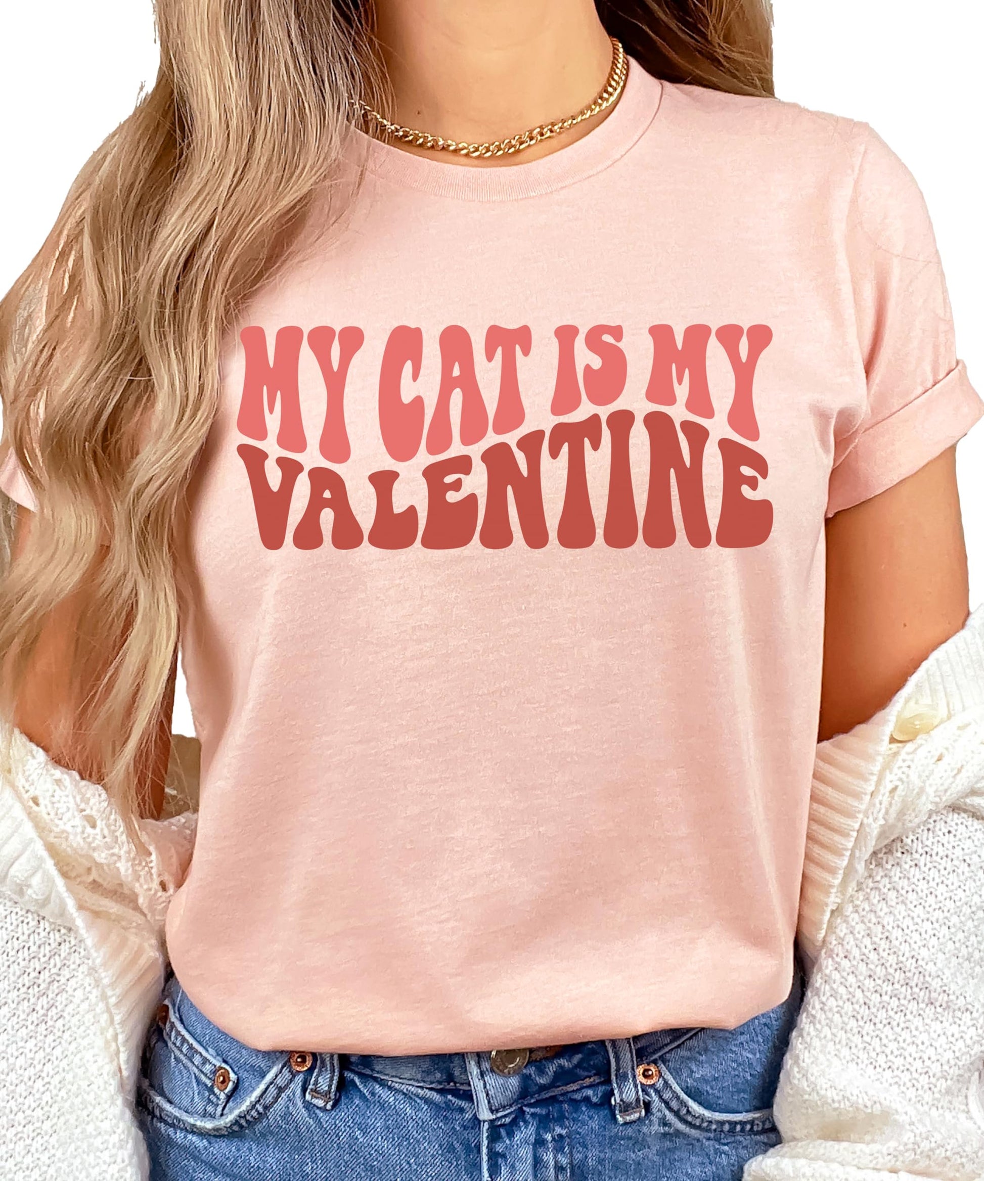 My Cat is My Valentine tee shown as a Valentine's Day gift option