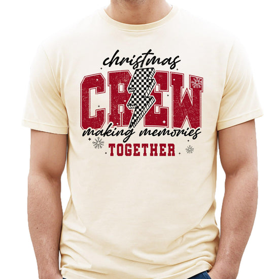 Christmas Crew 2024 matching family tee styled for holiday season, natural color with festive graphic