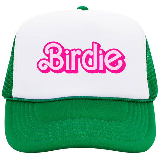 Girly Pink Birdie Trucker Hat for Women & Teens Golf Foam Front Classic 5 Panel Mesh Snapback