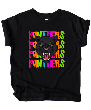 Panthers Sports Fan Shirt for Women and Teens Colorful Girly School Mascot T-Shirt
