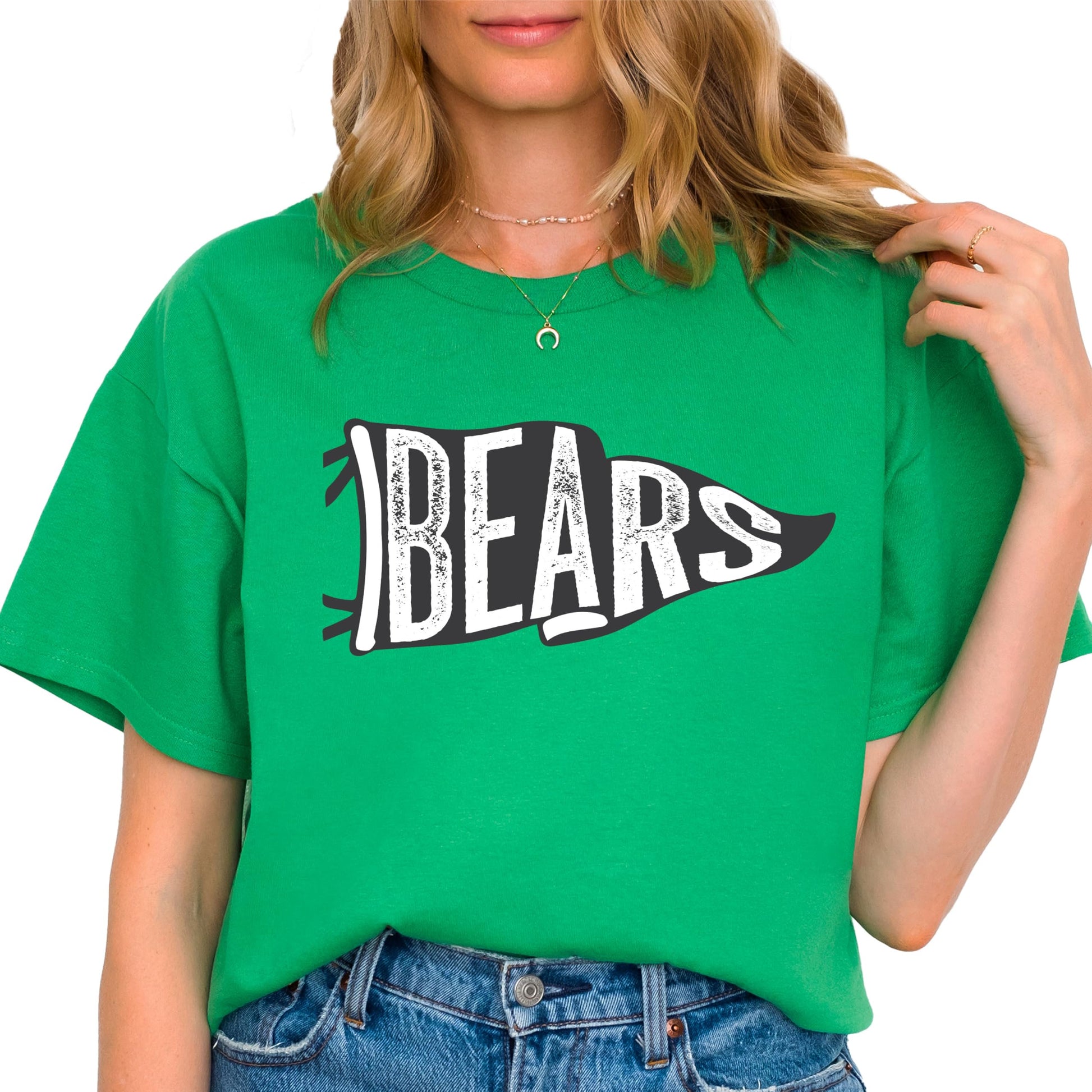 Bears team pride tee back view showing print and fabric quality