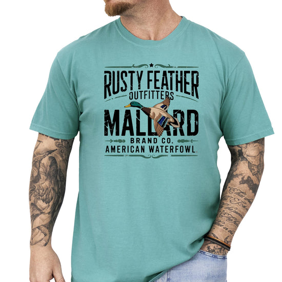 Rusty Feather Mallard Hunting Tee styled casually for everyday outdoor wear
