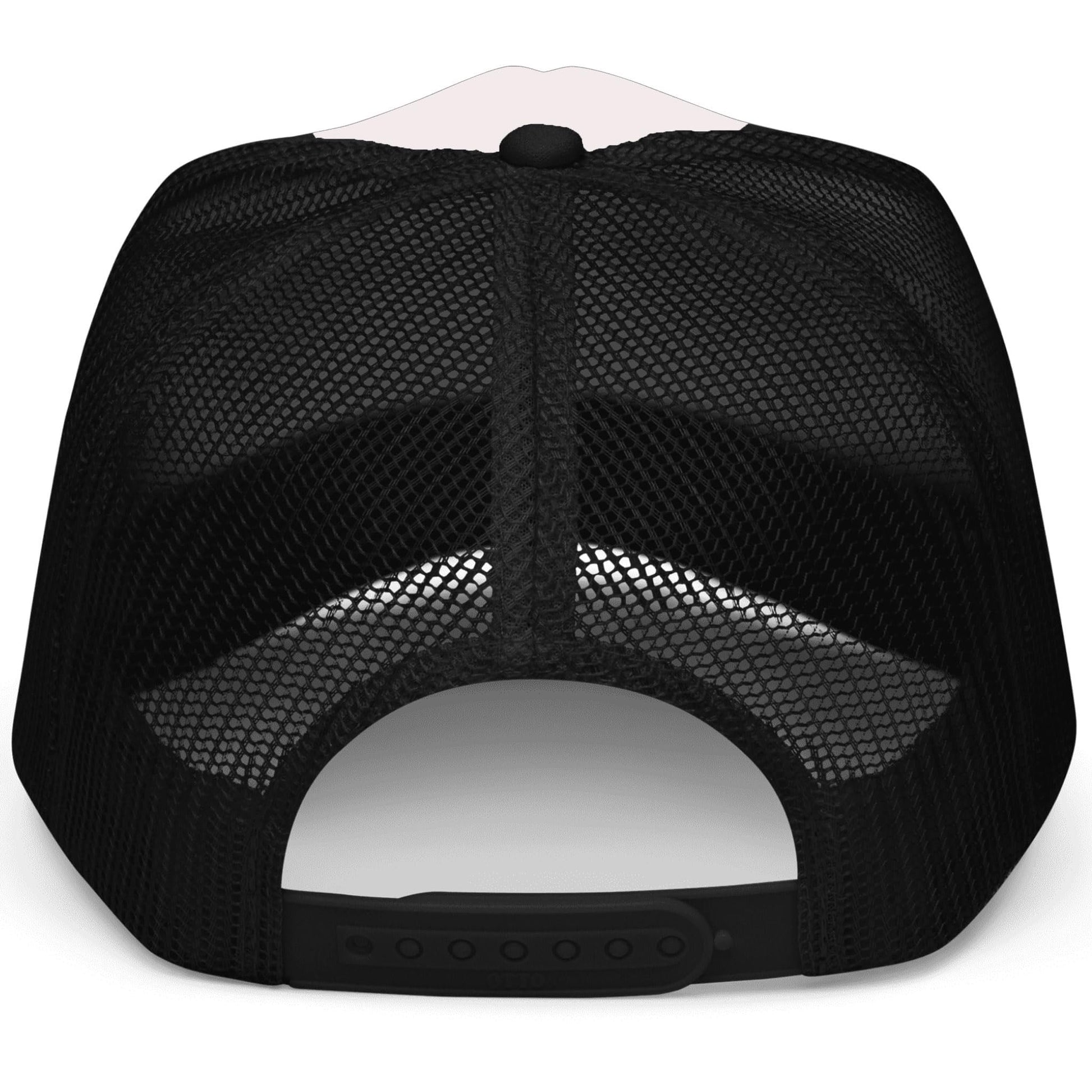 Black mesh cap on a white background