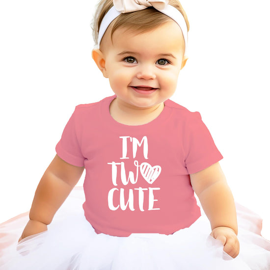 Olive Loves Apple I'm Two Cute 2nd birthday shirt styled as a toddler girl birthday look