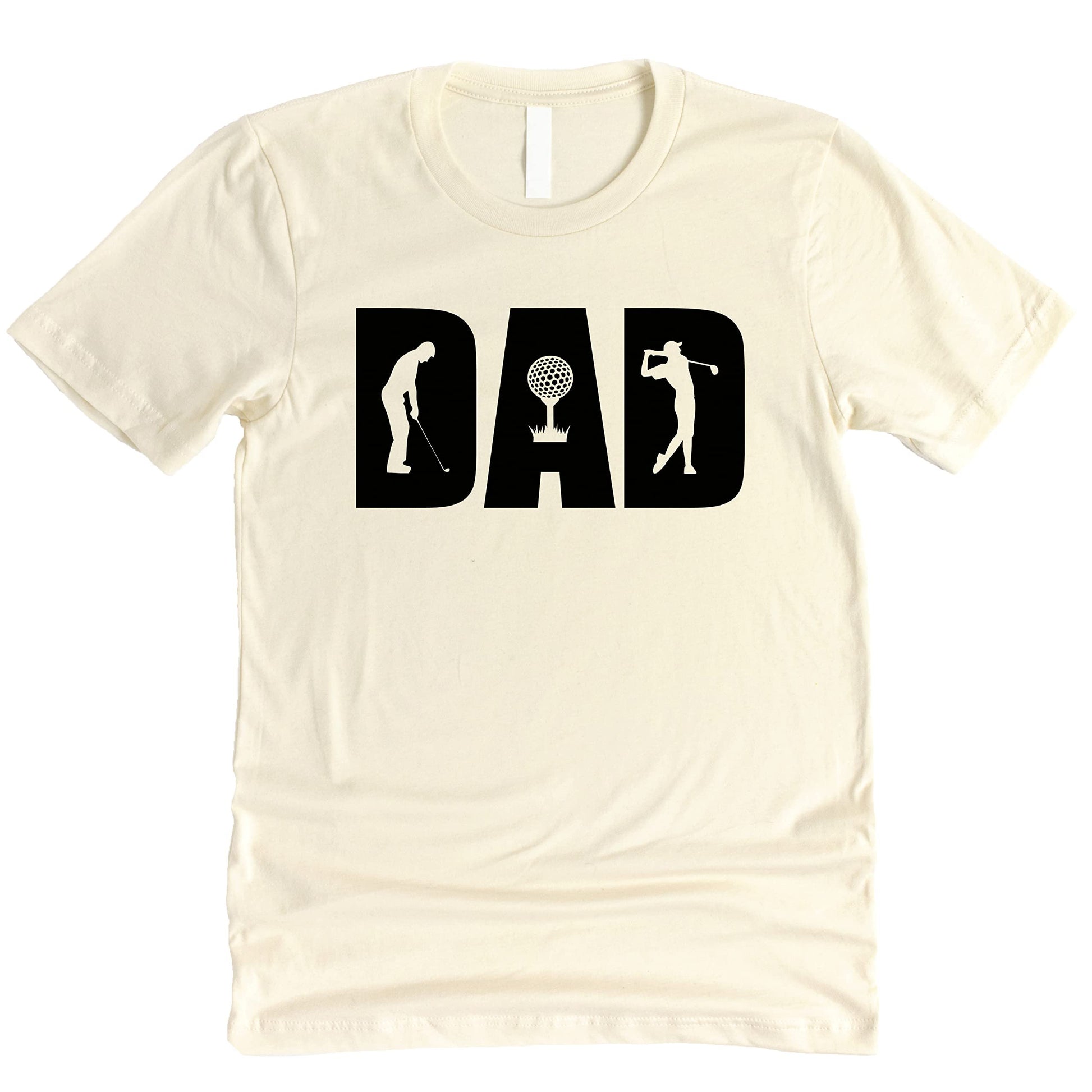 Men's vintage-style dad golfer graphic t-shirt in red, great Father's Day gift