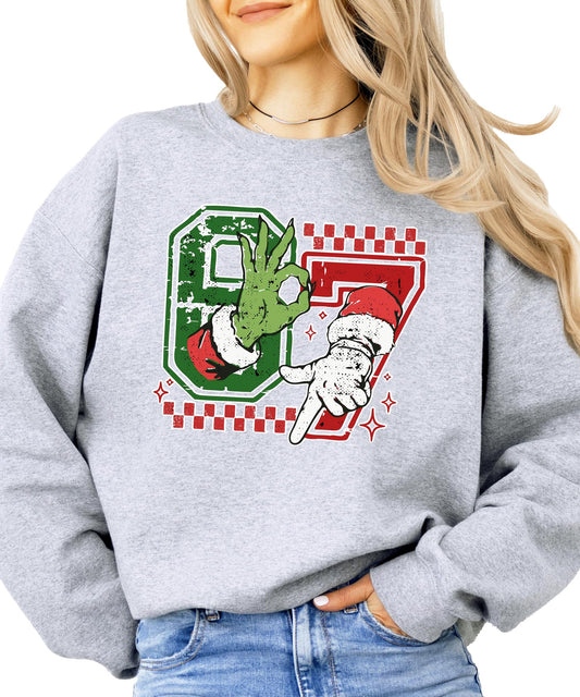 Six Seven Trendy Sweatshirt for Women, Men and Youth Trendy 6 7 Holiday Sweater Red Sweatshirt Youth Small
