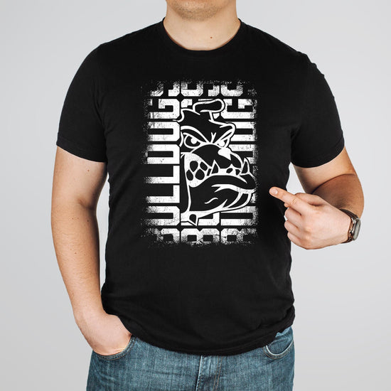 Bulldogs school spirit tee styled for game day wear, adult sizing