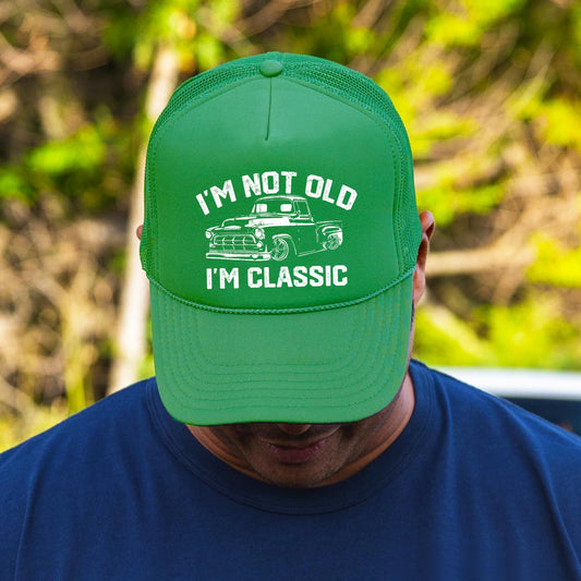 I'm Not Old I'm Classic Trucker Hat Funny Unisex Foam Front Classic 5 Panel Mesh Snapback
