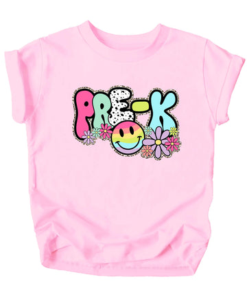 Trendy Pre-K Shirt for Girls Retro Vintage Outfit for First Day of School