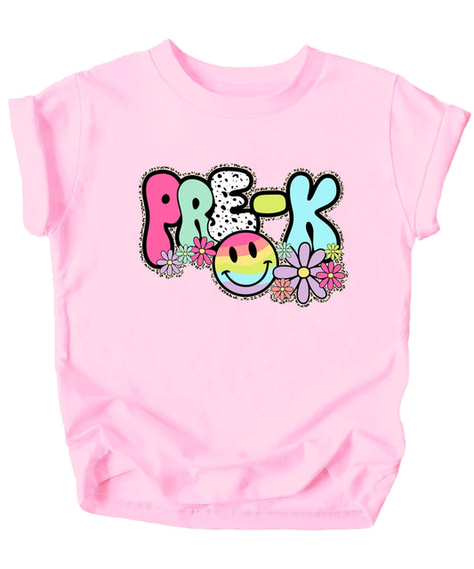 Trendy Pre-K Shirt for Girls Retro Vintage Outfit for First Day of School
