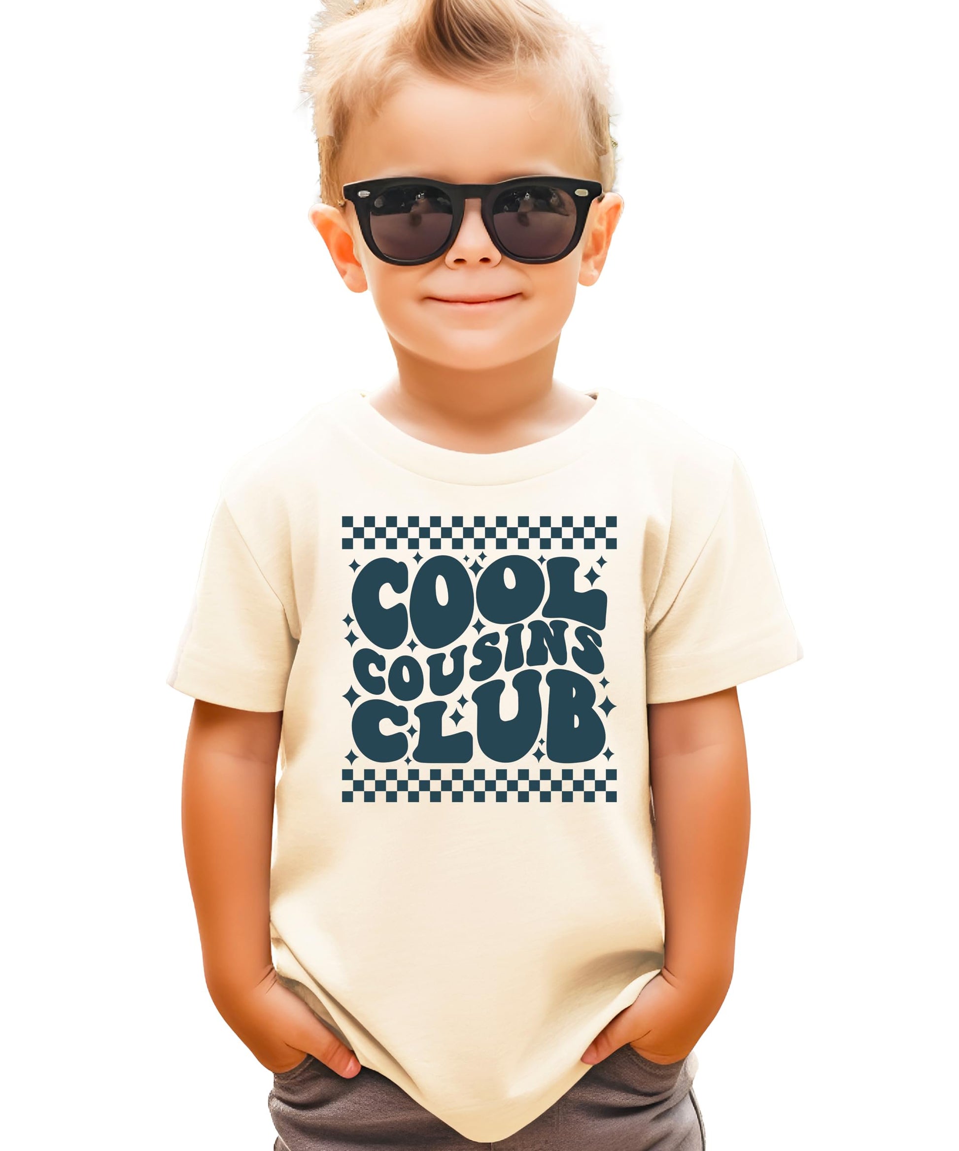 Cool Cousins Club shirt styled with casual kids outfit