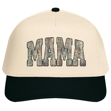 Camo Mama Canvas Trucker Hat for Women - Hunting, Military, Trendy Mom Snapback Structured Adjustable Cap