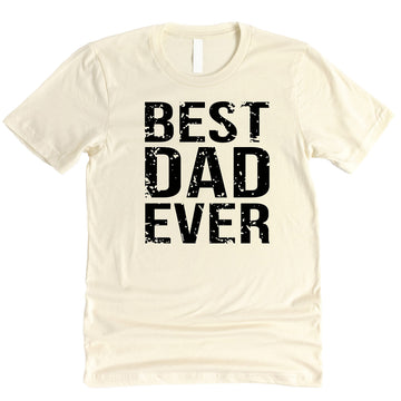Best Dad Ever distressed graphic t-shirt for men, front view, Father's Day gift tee by Olive Loves Apple