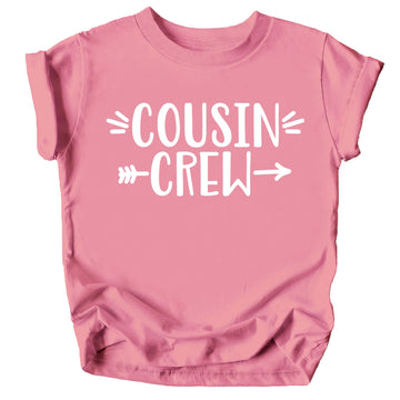 Collection of Cousin Crew shirts and bodysuits in various colors and sizes