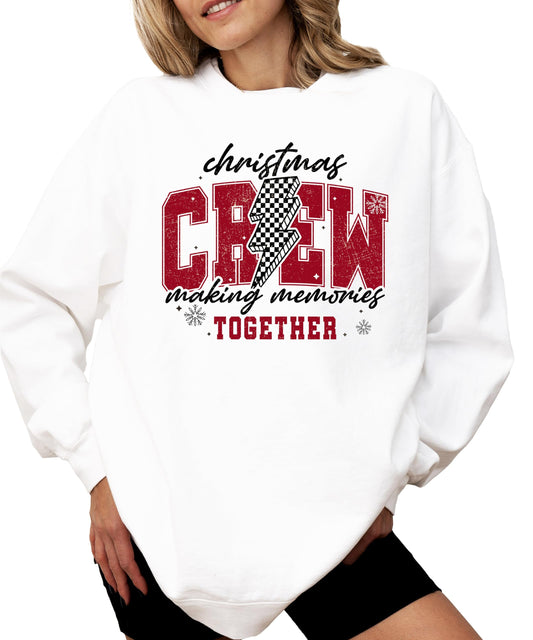 Olive Loves Apple Christmas Crew Lightning Matching Sweatshirt for Adults and Kids