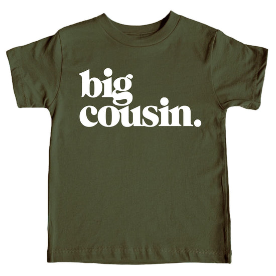 Bold Big Cousin shirt styled with jeans for casual family outfit