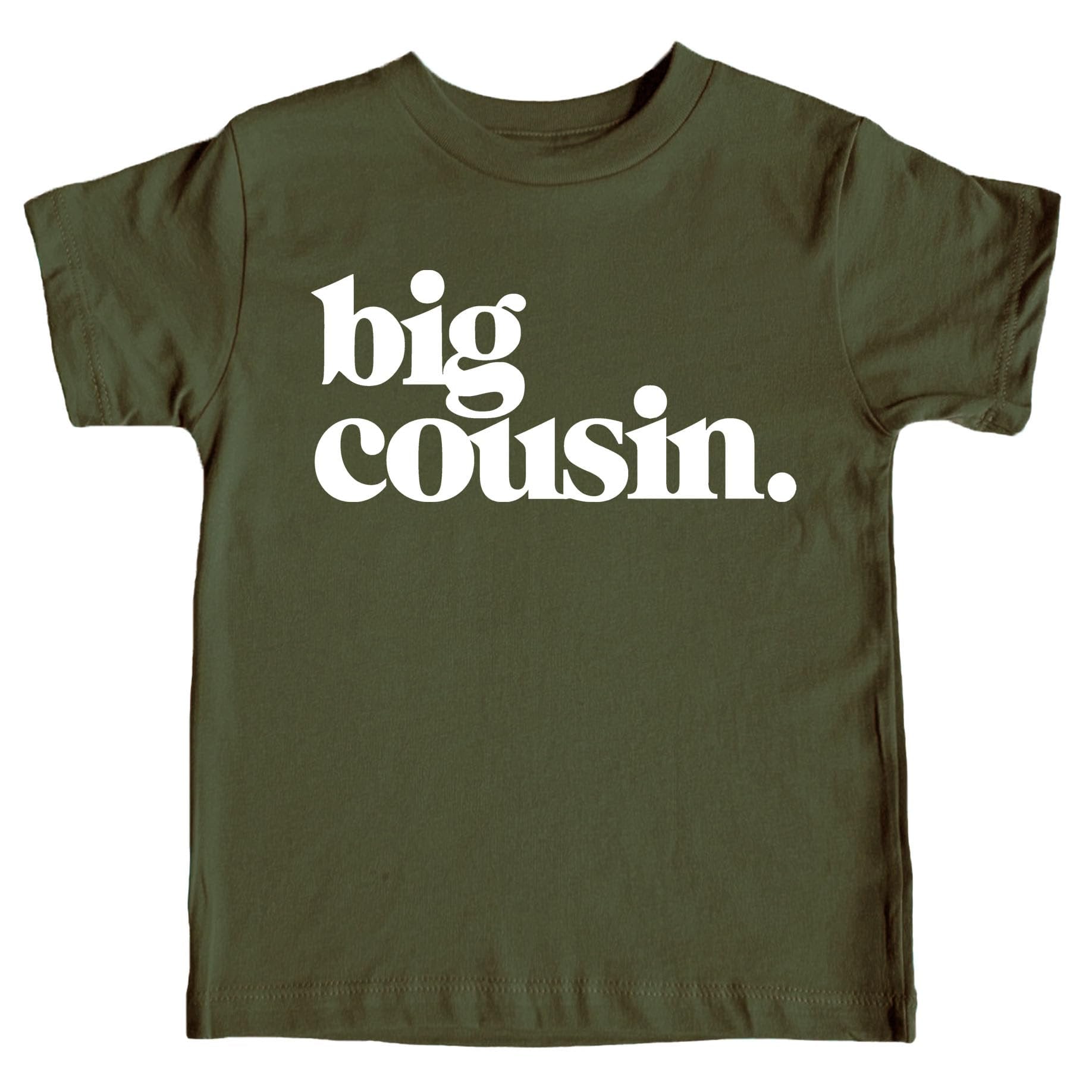 Bold Big Cousin shirt styled with jeans for casual family outfit