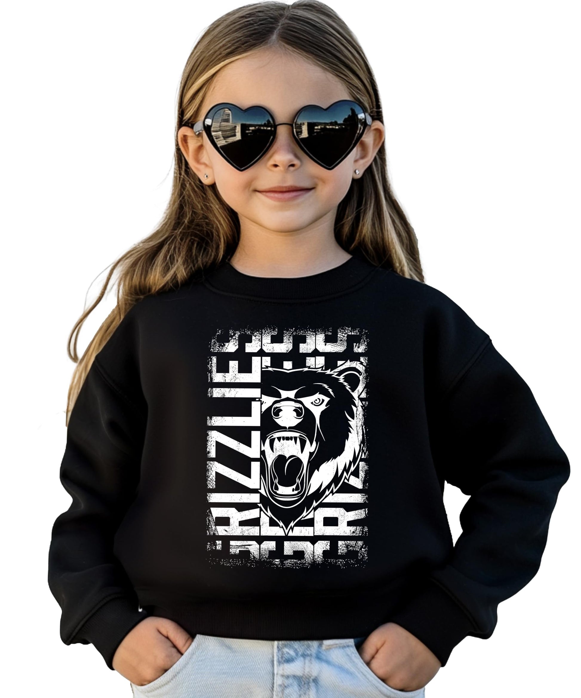 Grizzlies unisex sweatshirt back view showing relaxed fit and solid color