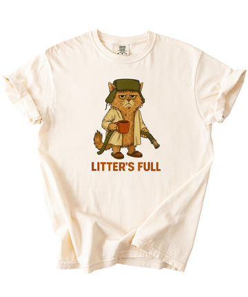 Litter's Full Funny Christmas Unisex Shirt Holiday Cat Graphic T-Shirt for Men & Women Seafoam Shirt Adult Medium