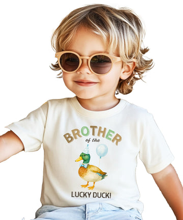 One Lucky Duck Shirt for 1st Birthday Boys & Girls Matching Family Party Tee - Sold Individually Natural Shirt 12 Months