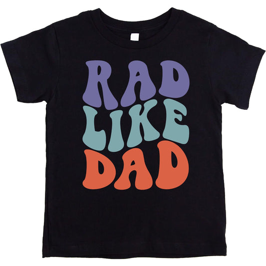 Rad Like Dad Groovy Father's Day Outfit for Baby and Toddler Youth Boys and Girls